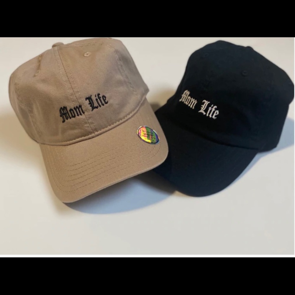 black and brown Mom life cap